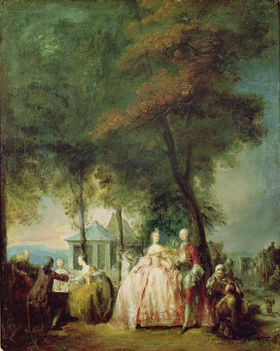 Promenade ved Longchamp, ca. 1760 af Gabriel de Saint-Aubin